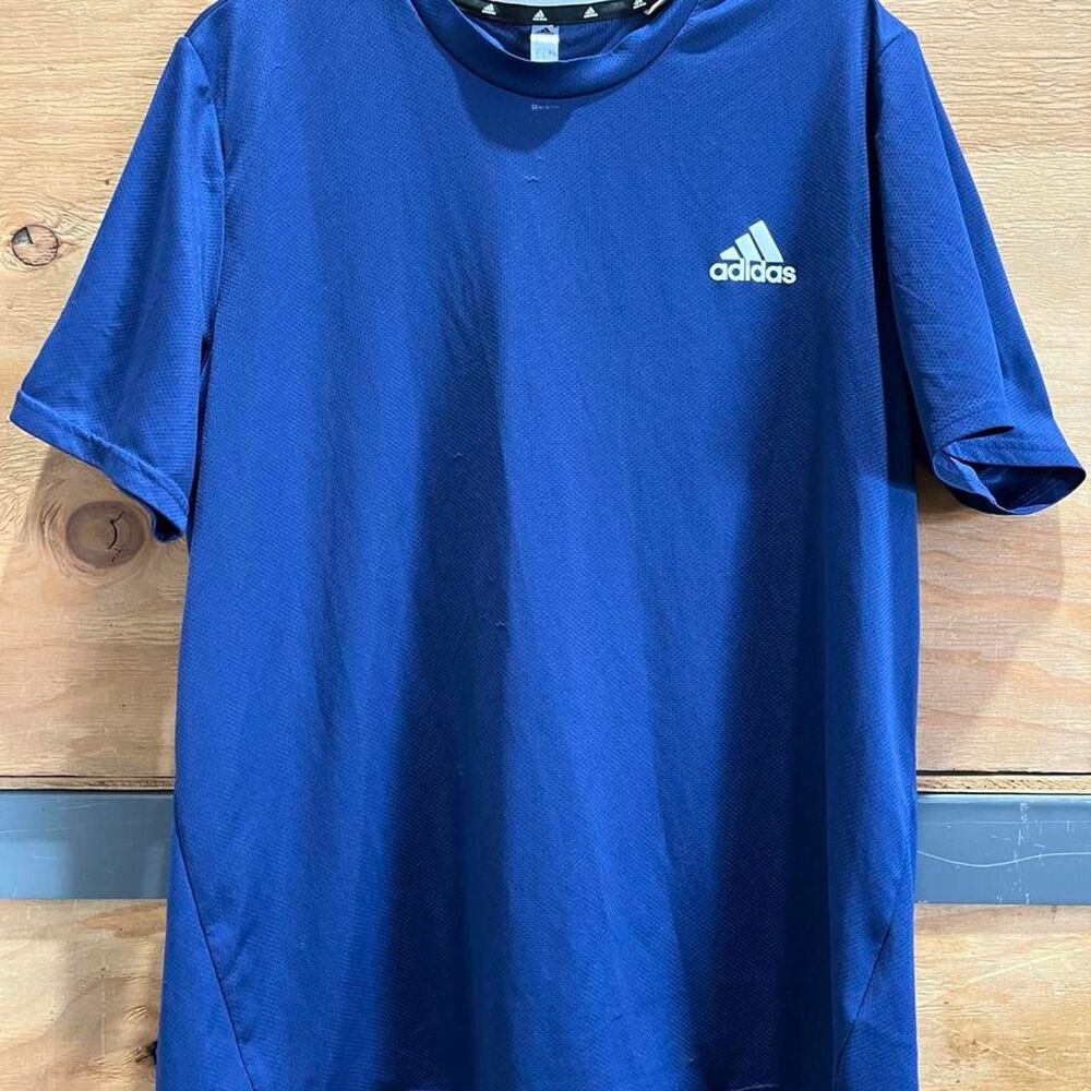 Adidas Men's Navy and Blue Shirt